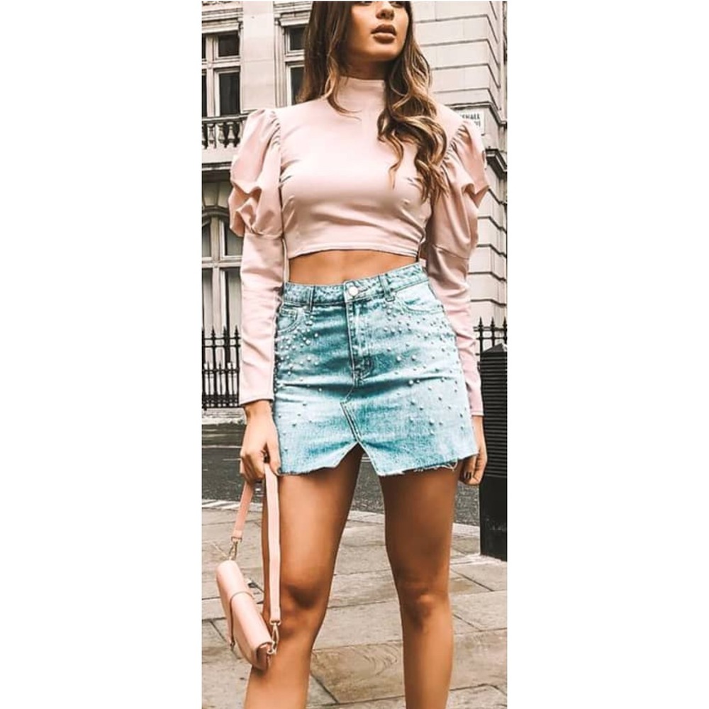 Tobi's Women's Jean Skirt Sz 27 Light Denim Festival Summer Style